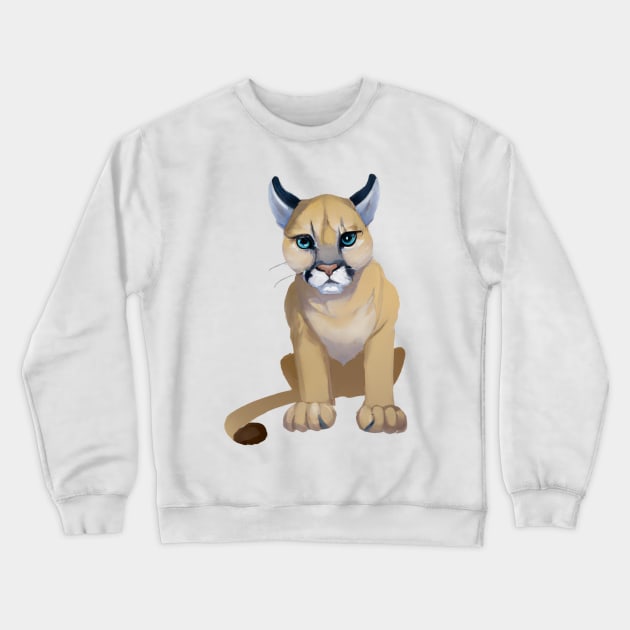 Cute Cougar Drawing Crewneck Sweatshirt by Play Zoo